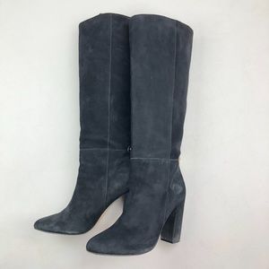 Ava and aiden black suede heeled boots